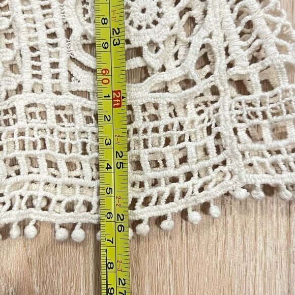 Solitaire Crochet Overlay Top Mini Dress Beach Festival Style Size Medium - Picture 6 of 8